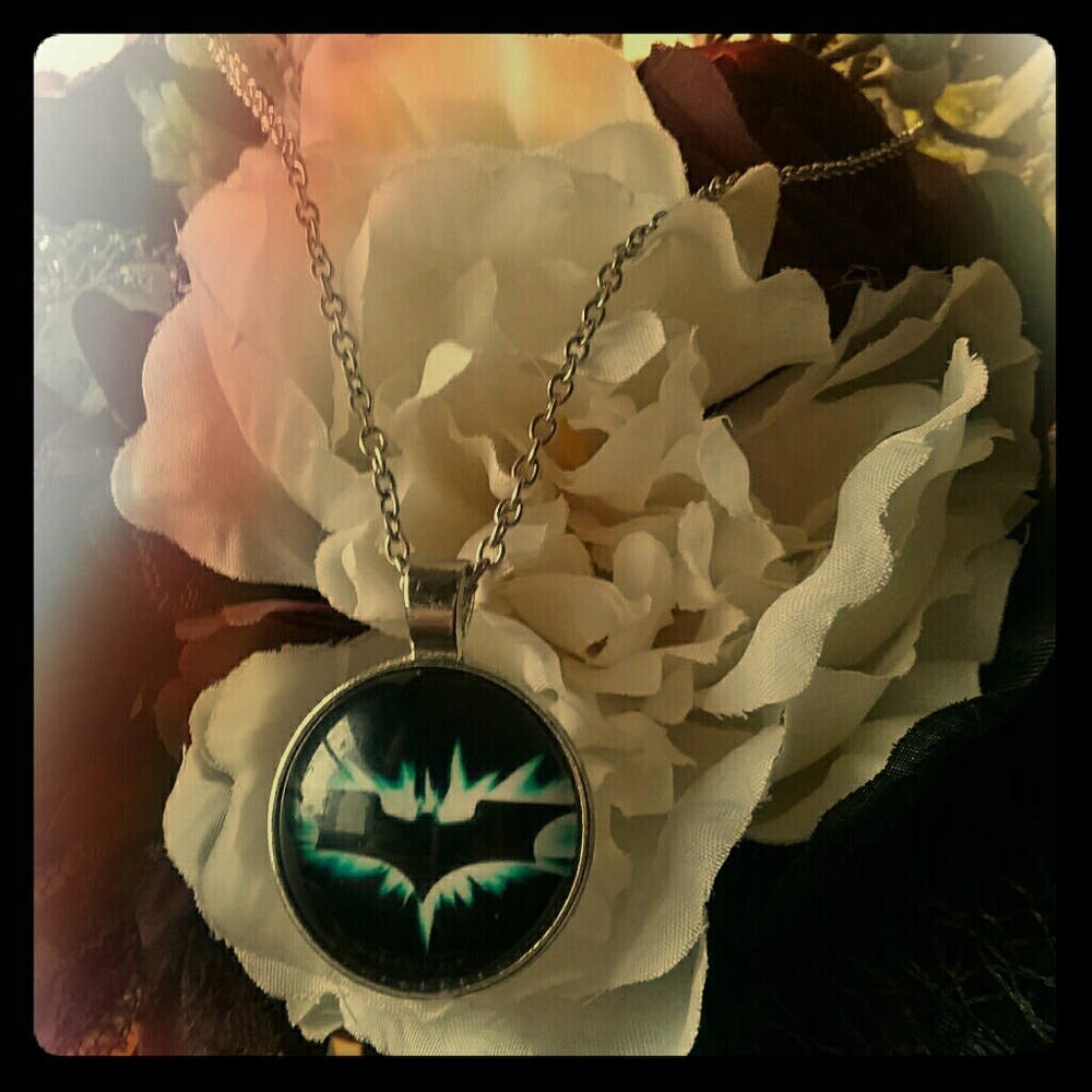 3/$20 Bat Pendant Necklace Blue & Black Batman DC